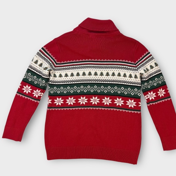 Children's Place Fair Isle Christmas Cardigan Sweater Shawl BOYS 16 XXL Holiday - Picture 4 of 7
